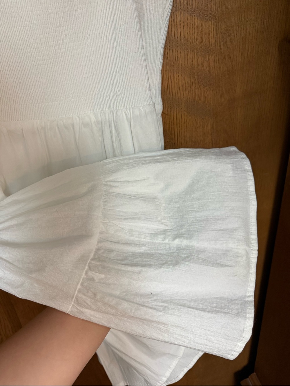 White Tiered Smocked Bodice Sundress - Picture 3 of 5